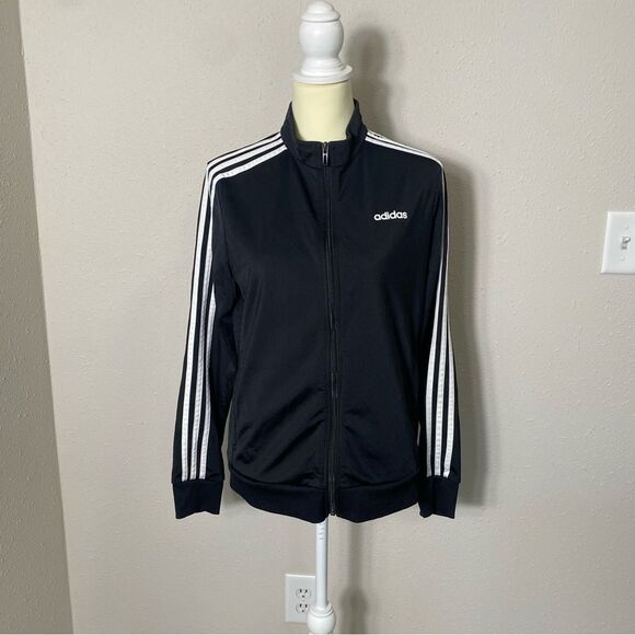 Adidas Essentials Warm-Up 3 Stripe Track Jacket Women's Size Large - Picture 10 of 15